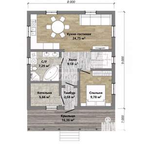 Дом 100м², 1-этажный, участок 10 сот.