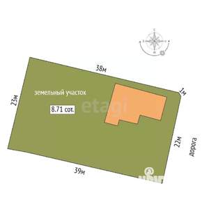 Дом 50м², 1-этажный, участок 9 сот.  