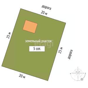 Дом 25м², 1-этажный, участок 5 сот.  