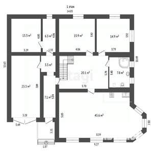 Дом 287м², 2-этажный, участок 11 сот.  