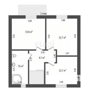 Дом 112м², 2-этажный, участок 8 сот.  