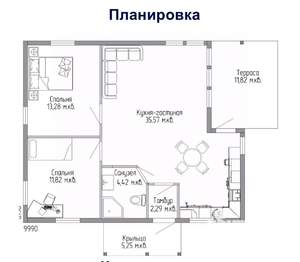 Дом 75м², 1-этажный, участок 8 сот.  