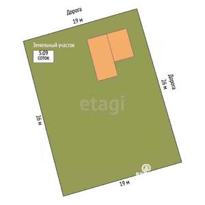 Дом 60м², 2-этажный, участок 5 сот.  