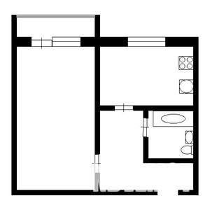 1-к квартира, на длительный срок, 32м2, 6/9 этаж
