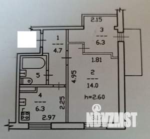 2-к квартира, на длительный срок, 34м2, 4/10 этаж