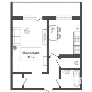 1-к квартира, на длительный срок, 40м2, 5/12 этаж