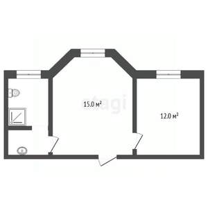 2-к квартира, на длительный срок, 50м2, 2/3 этаж