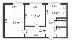 2-к квартира, на длительный срок, 46м2, 3/10 этаж
