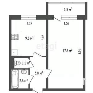 1-к квартира, на длительный срок, 35м2, 10/10 этаж