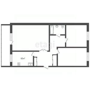 3-к квартира, на длительный срок, 66м2, 4/5 этаж