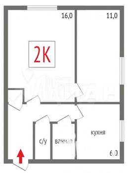 2-к квартира, на длительный срок, 42м2, 3/5 этаж