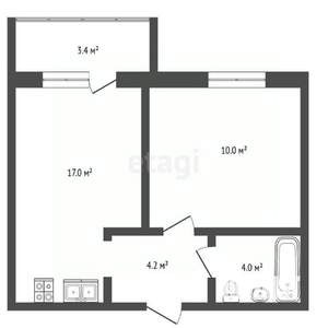 1-к квартира, вторичка, 37м2, 16/16 этаж