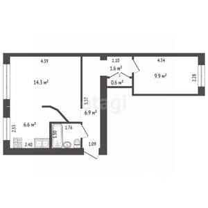 2-к квартира, вторичка, 41м2, 2/5 этаж