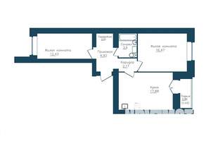 2-к квартира, строящийся дом, 62м2, 9/16 этаж