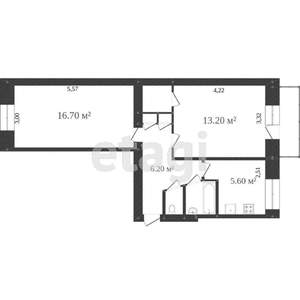 2-к квартира, вторичка, 48м2, 5/5 этаж