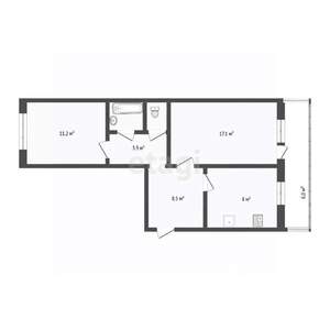 2-к квартира, вторичка, 48м2, 5/5 этаж