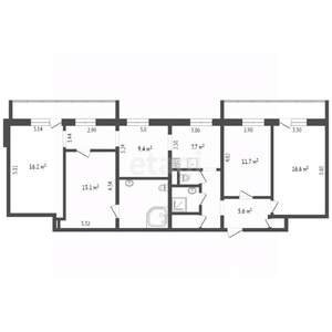 4-к квартира, вторичка, 102м2, 12/12 этаж