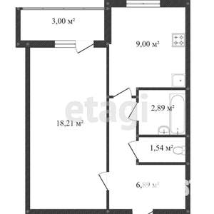 1-к квартира, вторичка, 42м2, 2/10 этаж