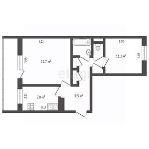 2-к квартира, вторичка, 49м2, 5/5 этаж