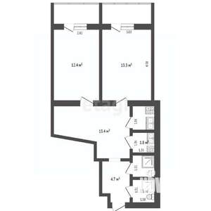 2-к квартира, вторичка, 52м2, 3/5 этаж