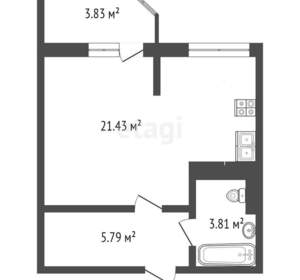 Студия квартира, вторичка, 32м2, 10/12 этаж