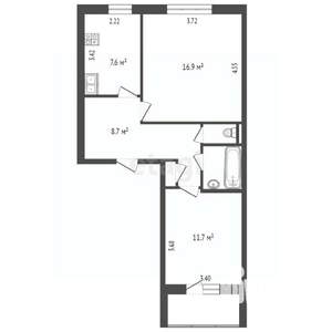 2-к квартира, вторичка, 49м2, 5/5 этаж