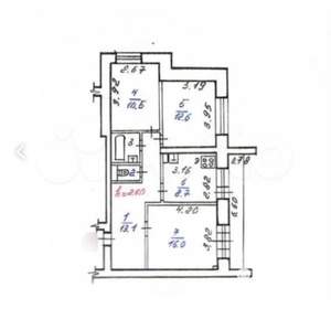 3-к квартира, вторичка, 63м2, 10/15 этаж