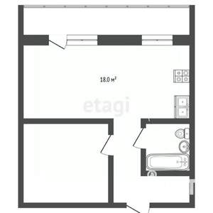 1-к квартира, вторичка, 35м2, 11/14 этаж