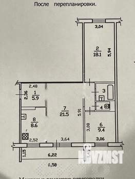 2-к квартира, вторичка, 71м2, 2/10 этаж