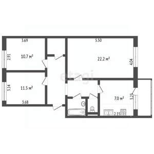 3-к квартира, вторичка, 73м2, 3/9 этаж