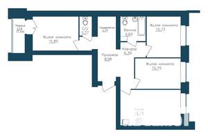 3-к квартира, строящийся дом, 78м2, 7/14 этаж