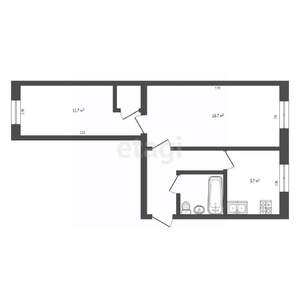 2-к квартира, вторичка, 43м2, 2/5 этаж