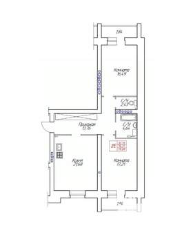 2-к квартира, строящийся дом, 80м2, 1/8 этаж