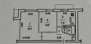 2-к квартира, вторичка, 43м2, 5/9 этаж