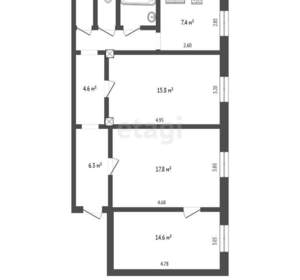3-к квартира, вторичка, 76м2, 2/5 этаж