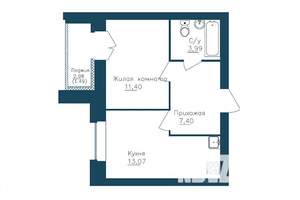 1-к квартира, вторичка, 39м2, 2/16 этаж