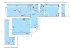 2-к квартира, вторичка, 74м2, 2/12 этаж