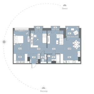 3-к квартира, сданный дом, 100м2, 16/16 этаж