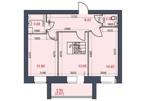 2-к квартира, вторичка, 61м2, 2/10 этаж