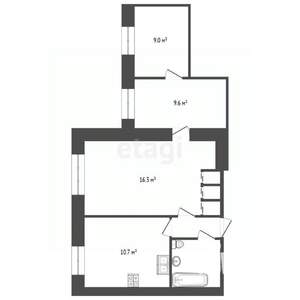 3-к квартира, вторичка, 52м2, 2/9 этаж