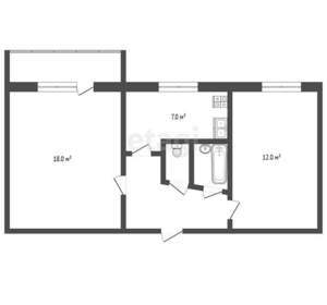 2-к квартира, вторичка, 44м2, 3/5 этаж