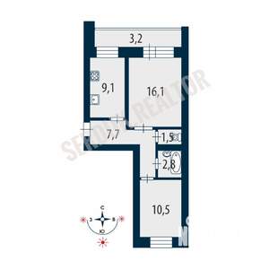 2-к квартира, вторичка, 48м2, 2/11 этаж
