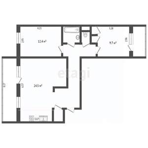 3-к квартира, вторичка, 65м2, 6/9 этаж