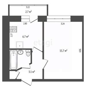 1-к квартира, вторичка, 29м2, 3/9 этаж