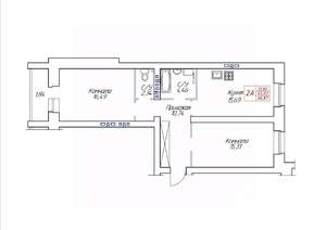 2-к квартира, строящийся дом, 67м2, 1/8 этаж