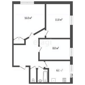 3-к квартира, вторичка, 51м2, 1/5 этаж