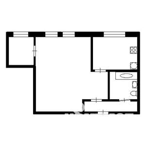 2-к квартира, вторичка, 36м2, 1/5 этаж