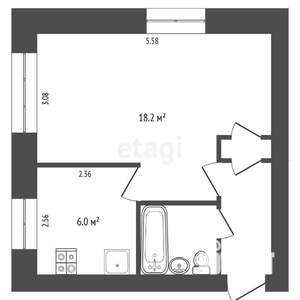 1-к квартира, вторичка, 31м2, 3/5 этаж