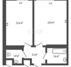 2-к квартира, вторичка, 32м2, 7/9 этаж