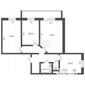 3-к квартира, вторичка, 68м2, 1/5 этаж